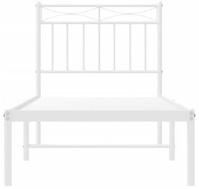 Estrutura de cama com cabeceira 80x200 cm metal branco