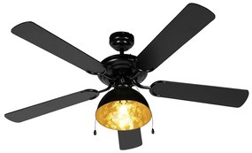Ventilador de teto preto com bege 130cm com cordão - Mistral Magna