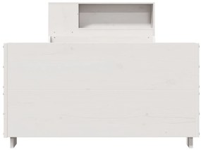 Cama sem colchão 100x200 cm madeira de pinho maciça branco