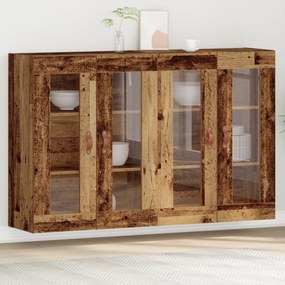 vidaXL Armários de Parede 2 pcs Madeira Antiga 69.5x34x90 cm Madeira Projetada