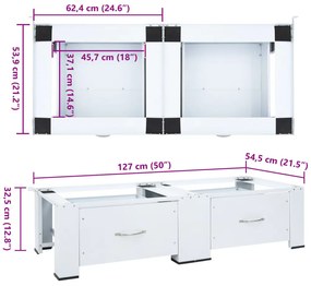 Suporte para máquina de lavar roupa duplo com gavetas branco