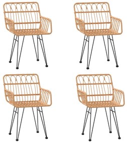 5 pcs conjunto de jantar p/ jardim vime PE