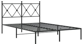 Estrutura de cama com cabeceira 120x190 cm metal preto