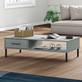 Mesa de centro c/ pernas de metal pinho maciço OSLO cinzento
