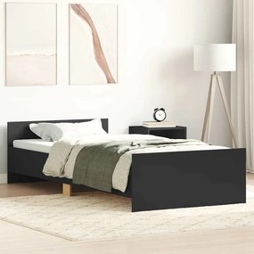 Estrutura de cama 90x190 cm derivados de madeira preto