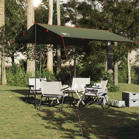Lona de campismo 306x306 cm impermeável verde azeitona