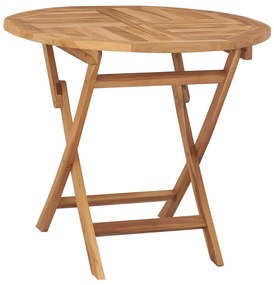 vidaXL Mesa de jardim dobrável 85x76 cm madeira teca maciça