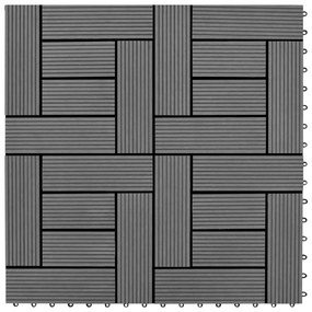 Ladrilhos de pavimento 22 pcs WPC 2m² 30x30 cm cinzento