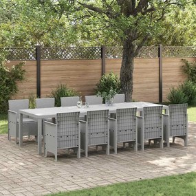 vidaXL Conjunto de Jantar para Jardim 11 pcs Cinzento-claro 10 lugares