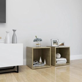 vidaXL Móveis de TV 2 pcs derivados madeira branco e carvalho sonoma