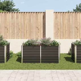 Canteiro jardim elevado 160x80x77 cm aço galvanizado antracite