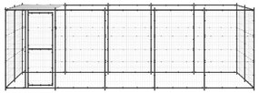 Canil de exterior com telhado 12,1 m² aço