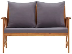 Banco de jardim c/ almofadões 119 cm madeira de acácia maciça