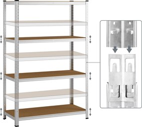 Estante para cargas pesadas até 700 kg 160 x 90 x 40 cm Prateado