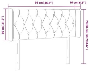 Cabeceira cama abas tecido 93x16x78/88 cm cinzento-acastanhado