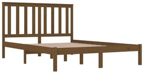Estrutura de cama 200x200 cm pinho maciço castanho mel