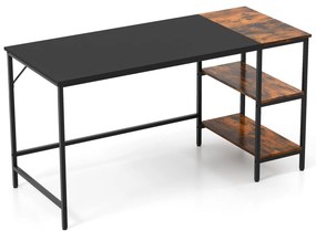 Estante em formato de S com armário de armazenamento para sala de estar marrom