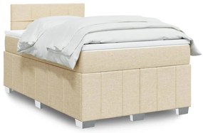 Cama boxspring com colchão 120x190 cm tecido cor creme