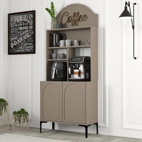 Armário de Cozinha/Sala "Caffè" - Atlas e Preto - 81.3x201x35cm - Desi