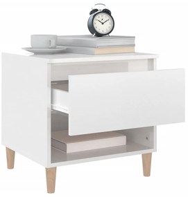 Mesa de cabeceira 50x46x50cm derivados madeira branco brilhante