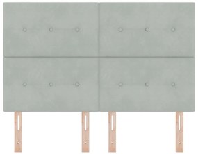 Cabeceira vidaXL Botão Tufted Cinza Claro 160 cm Veludo