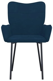 Cadeiras de jantar 2 pcs veludo azul