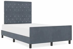 Estrutura de Cama vidaXL Cinza Escuro 120x200 cm Veludo