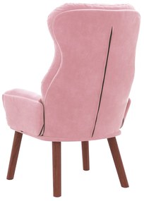 Poltrona Relaxante em Veludo Rosa