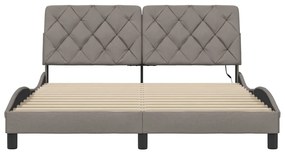Estrutura de cama com LED sem colchão 160x200 cm tecido