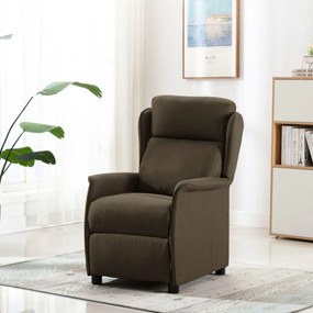 Cadeira Recliner de Massagem em Tecido Castanho