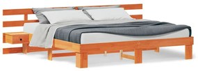 Estrutura da Cama Castanho 180 x 200 cm Madeira maciça