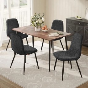Conjunto de 4 cadeiras de sala de jantar (MESA NÃO INCLUIDA)  em tecido chenille 55 x 43,5 x 85,5 cm Cinzento