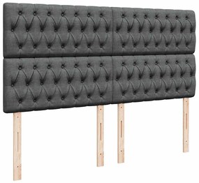 Cama com molas/colchão 200x200 cm tecido cinzento-escuro