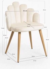 Cadeira Hand Veludo - Beige