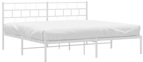 Estrutura de cama com cabeceira 183x213 cm metal branco