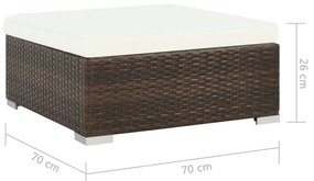 Conjunto de Sofá Lounge Hawi para Jardim com Mesa de Centro - Vime Cas