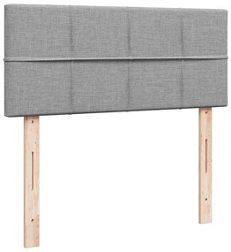 Cama otomana com colchão 120x190 cm tecido cinzento claro