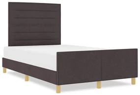 Cama vidaXL Castanho Escuro 160x200 cm Tecido