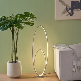 Candeeiro de pé de design bege com LED regulável em 3 níveis - Boomerang