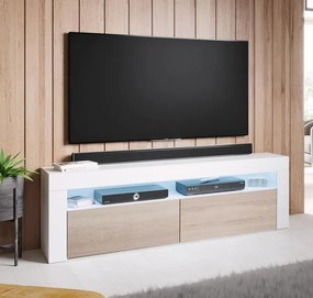 Mueble TV modelo Alai (140x50,5cm) color blanco y sonoma