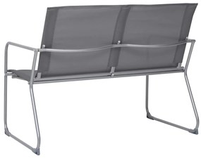 4 pcs conjunto lounge para jardim tecido e aço cinzento