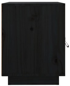 Mesa de cabeceira 40x34x45 cm madeira de pinho maciça preto