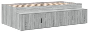 Cama de Armazenamento Cinza Sonoma 80x200 cm