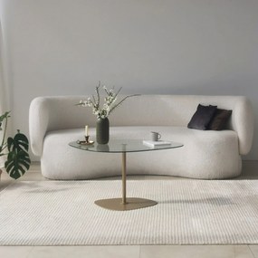Mesa de Café Soho - Transparente e Dourada - 85 cm x 40 cm x 67 cm