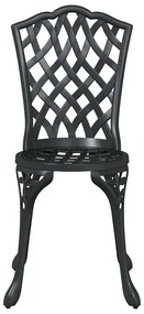Conjunto de Bistro de Jardim de 3 Peças vidaXL Preto em Alumínio Fundi