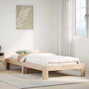 vidaXL Cama sem colchão 100x200 cm madeira de pinho maciça