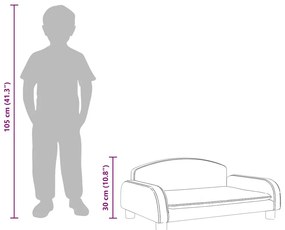 Sofá infantil 70x45x30 cm couro artificial cinzento