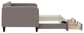 Sofá-cama c/ gavetão/gavetas 90x200 cm tecido cinza-acastanhado