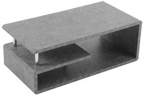 Mesa de Centro Moderna com Acabamento em Cimento Cinza, Iluminação LED, para Sala de Estar e Escritório,110x55x40cm, Cinza Cimento