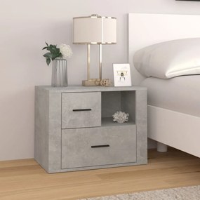 816740 vidaXL Mesa de cabeceira 60x36x45 cm derivados madeira cinza cimento